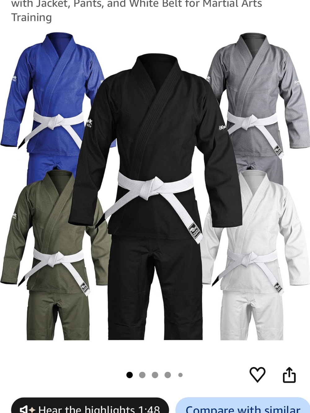 Men's Black Brazilian Jiu-Jitsu Gi Jacket & Pants - Classic Training Uniform